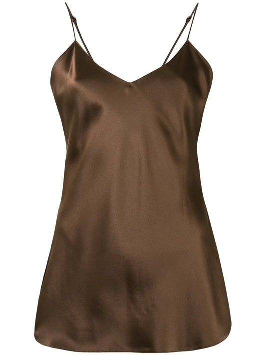 V-Neck Silk Slip Top
