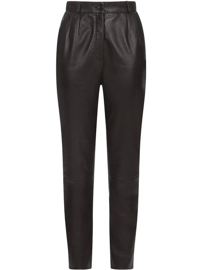 Dar-Detail Plongé Leather Trousers