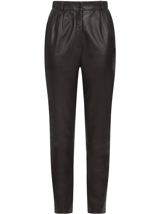 Dar-Detail Plongé Leather Trousers
