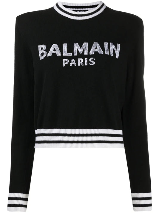 Intarsia-Knit Logo Jumper
