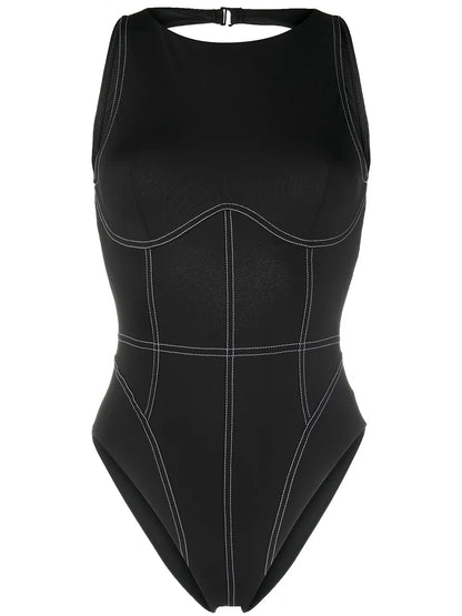 Open-Back One-Piece Swimsuit