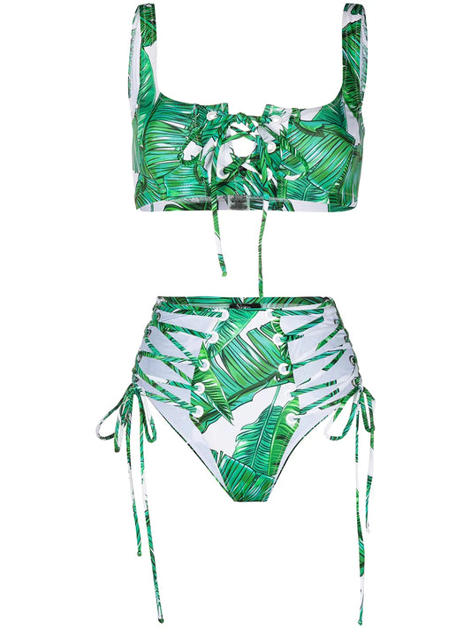 Jungle High-Waist Bikini Bottoms
