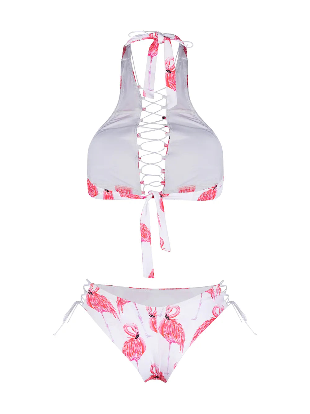 Addicted Flamingo Lace-Up Bikini