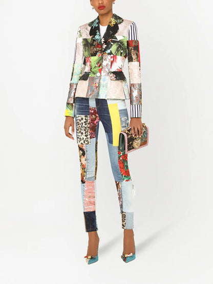 Patchwork Skinny Jeans