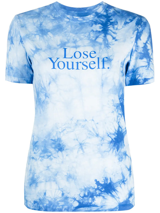 Slogan Print Tie-Dye T-Shirt