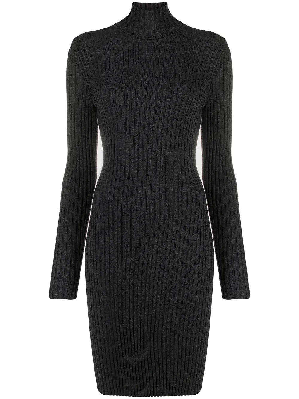 Ribbed Knit Turtleneck Dress