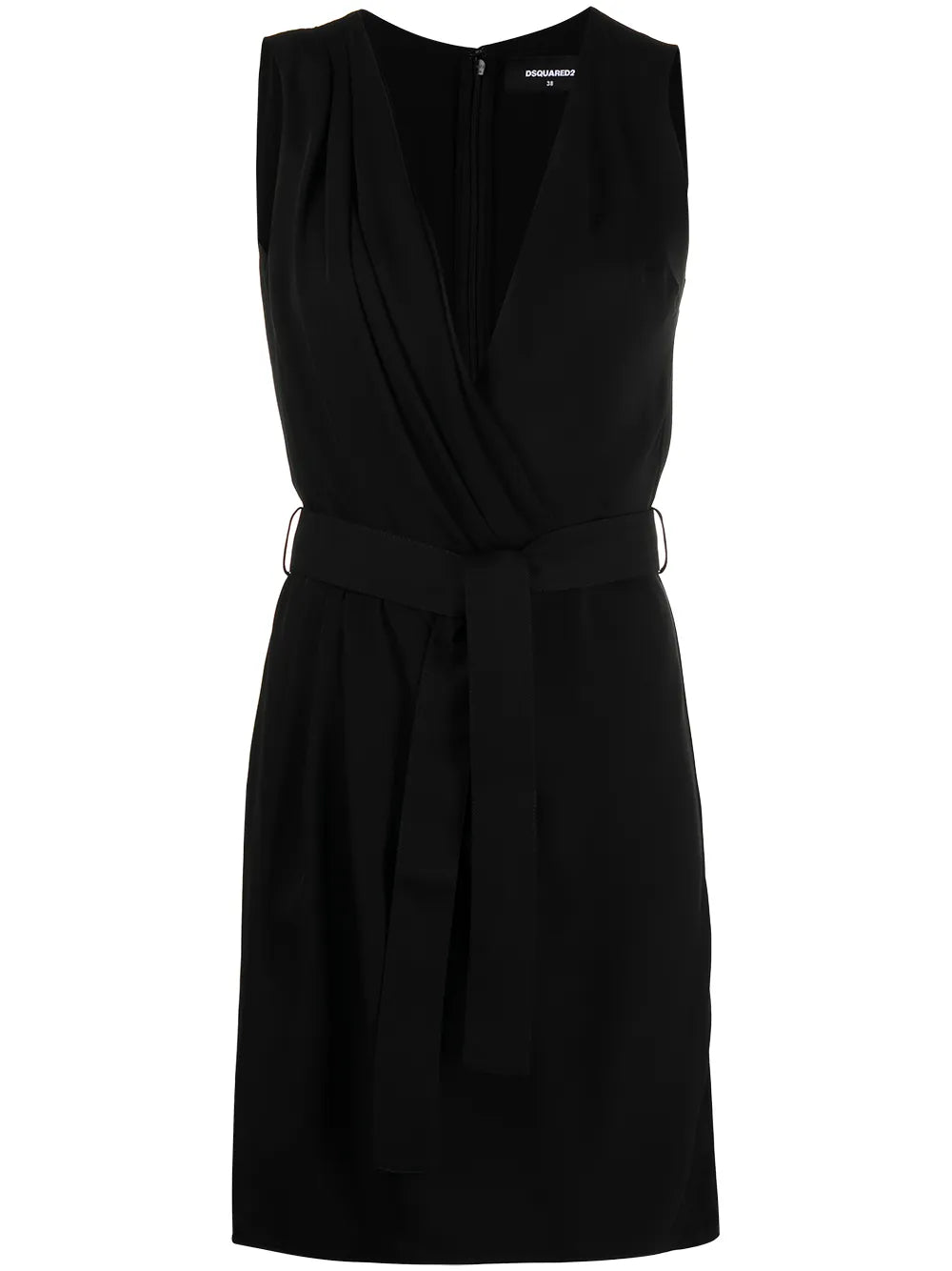 Belted Silk-Crepe Dress