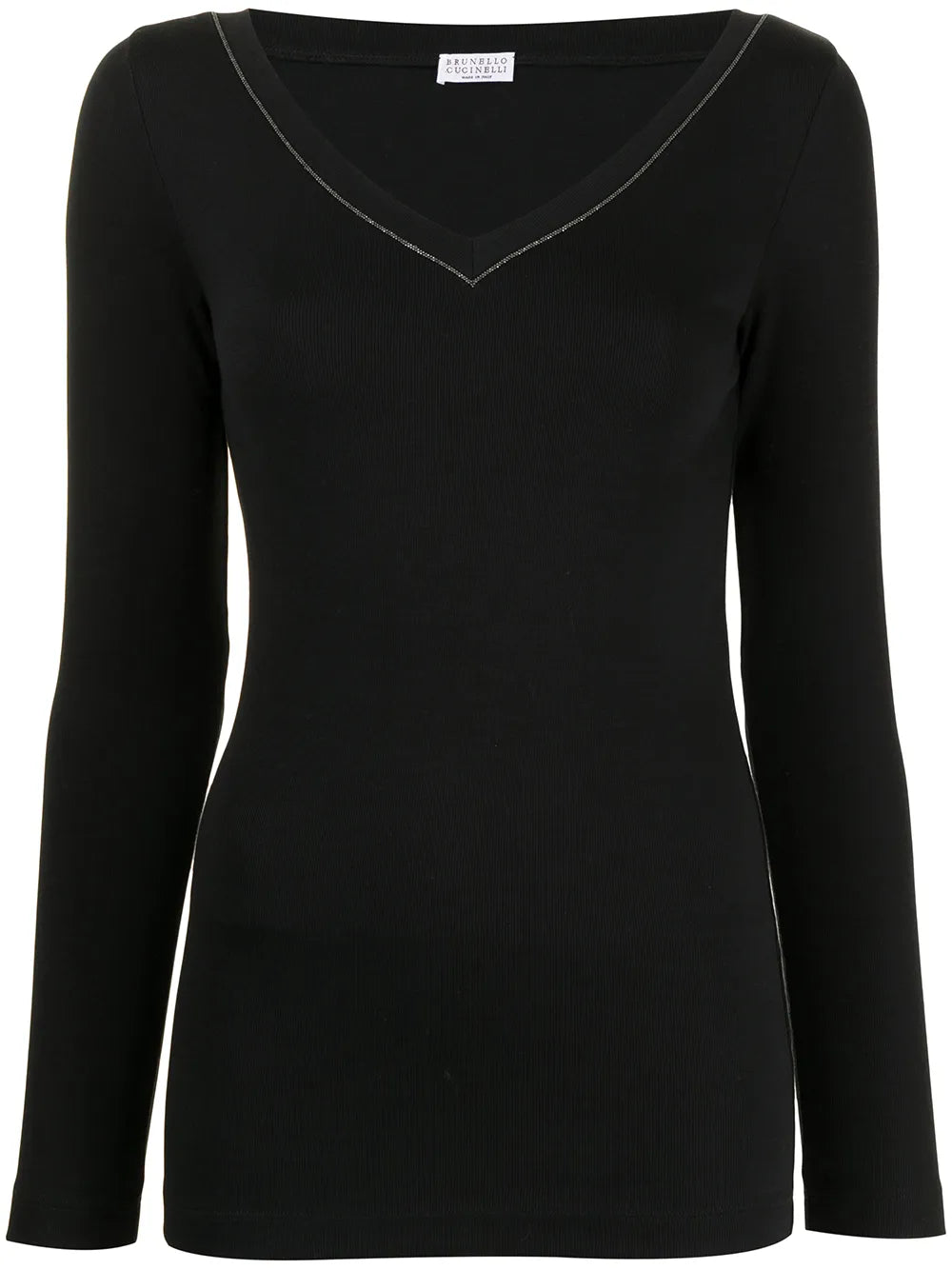 V-Neck Cotton Blend Top