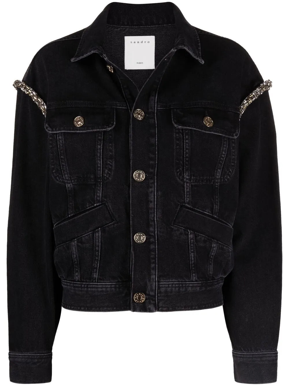 Crystal-Embellished Denim Jacket