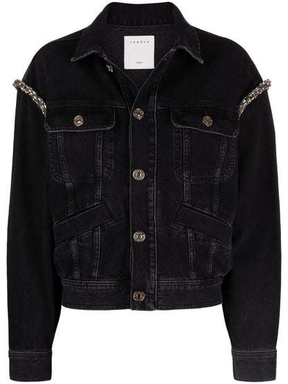 Crystal-Embellished Denim Jacket