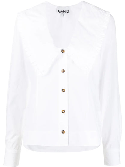 Ruffled Exaggerated Collar Blouse