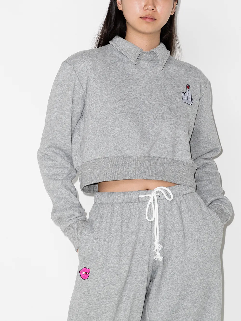 Wings Detail Cropped Sweatshirt