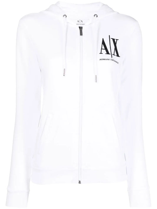 Logo-Print Zip-Up Hoodie