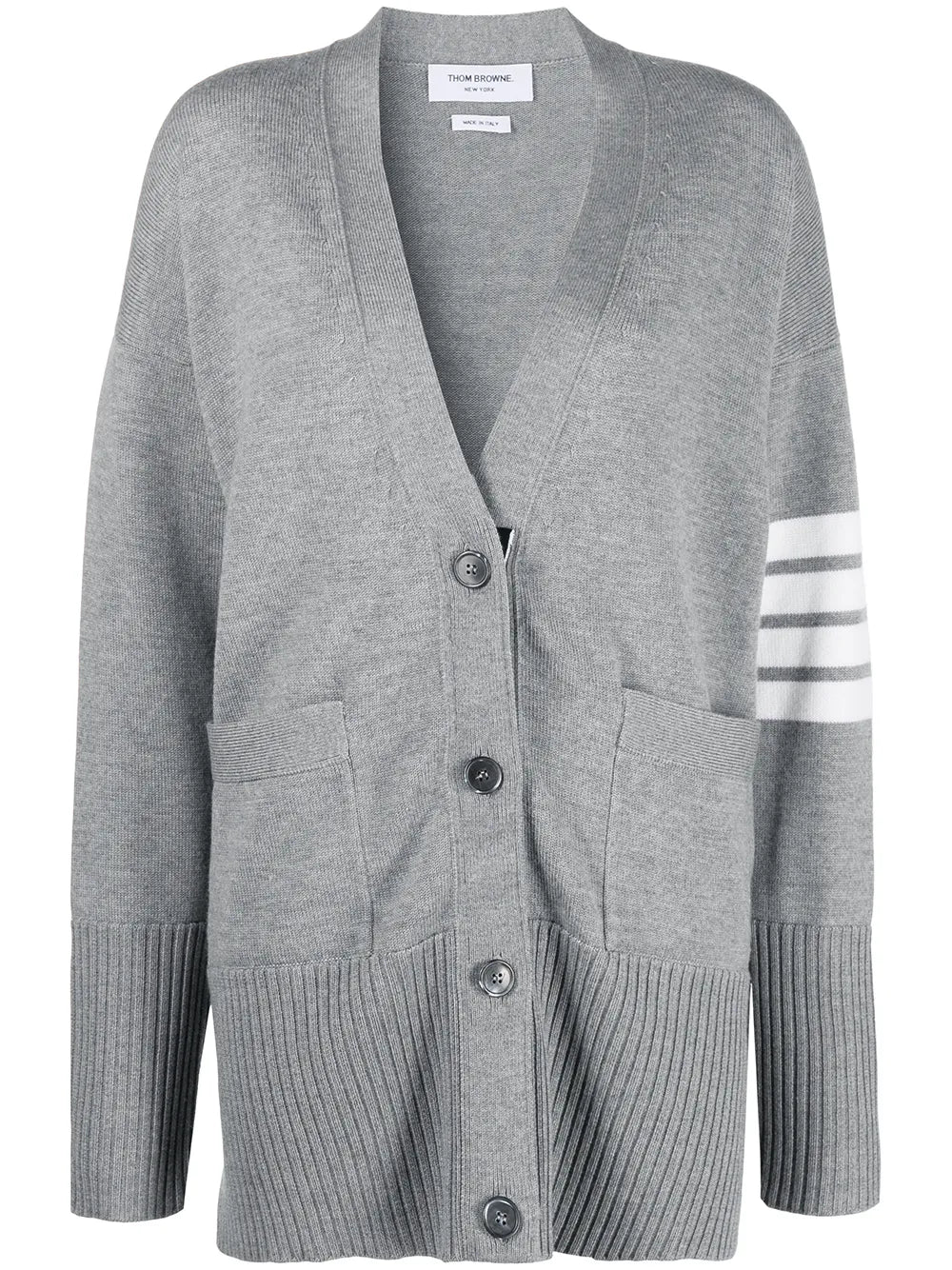 Oversized 4-Bar Stripe Cardigan