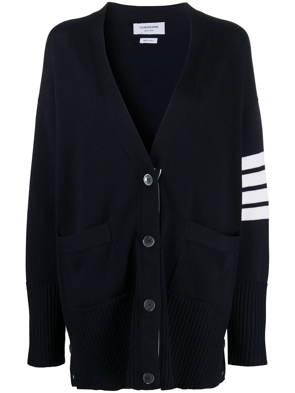 Oversized 4-Bar Stripe Cardigan