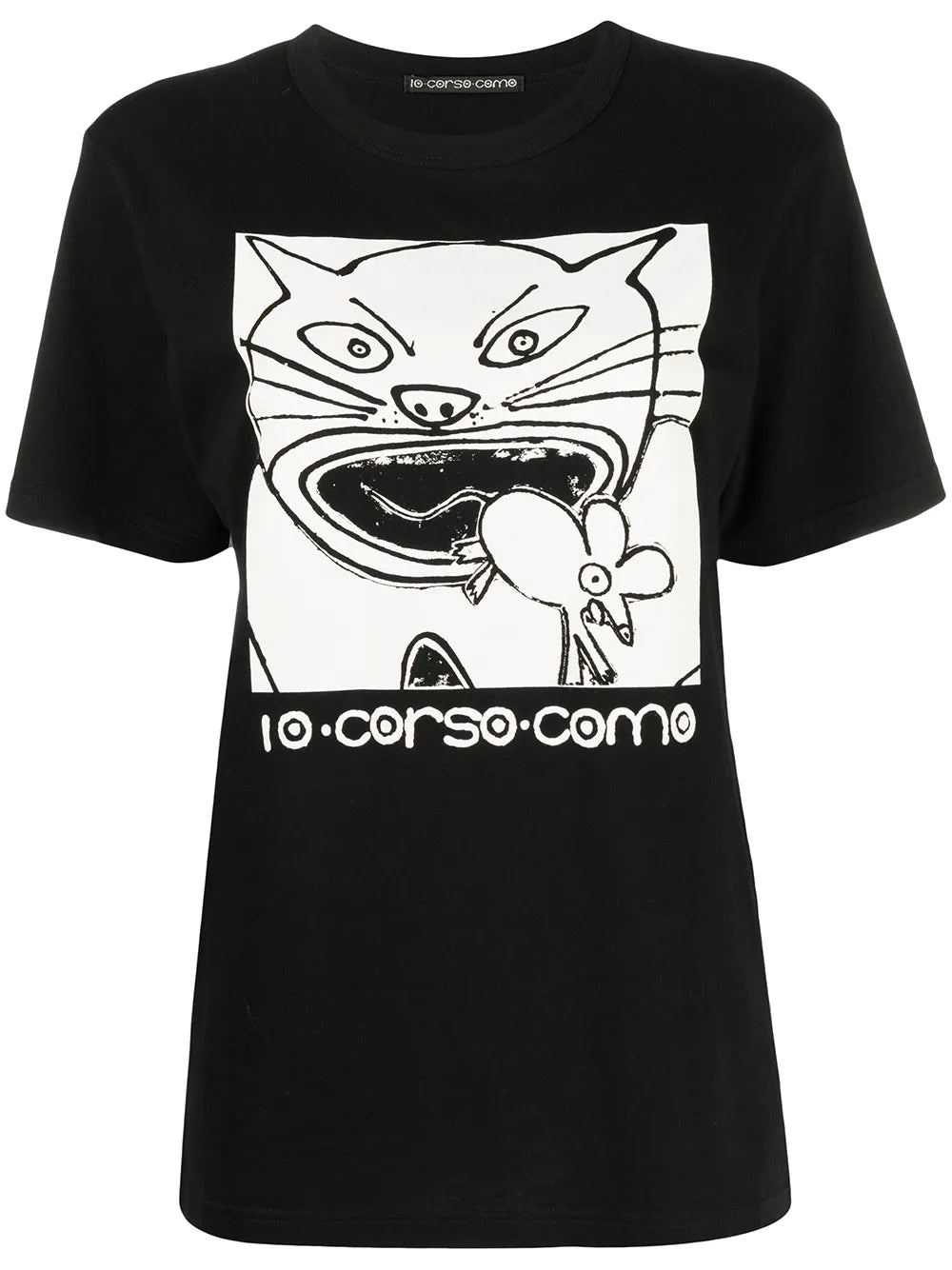 Cat-Print Cotton T-Shirt