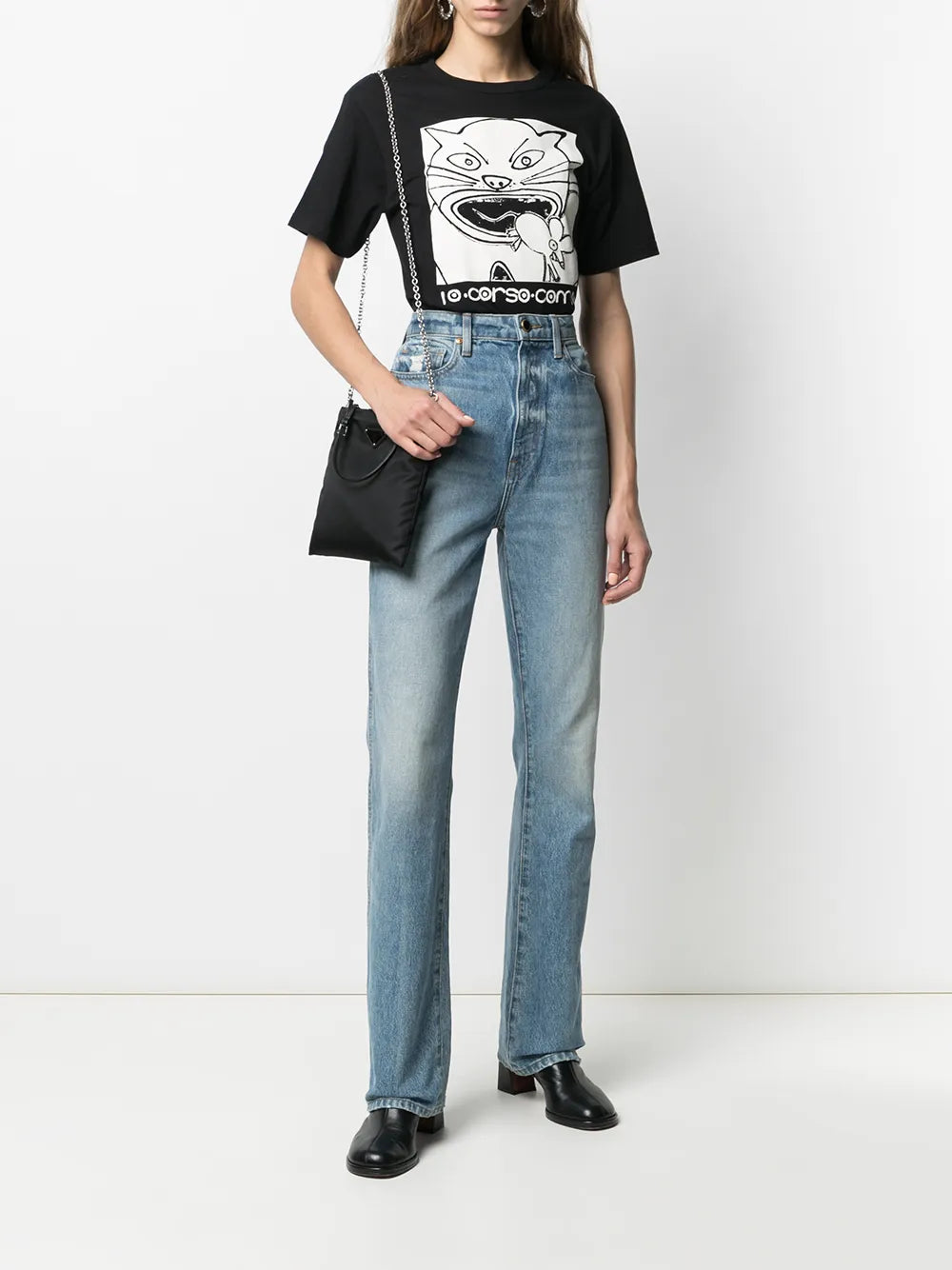 Cat-Print Cotton T-Shirt