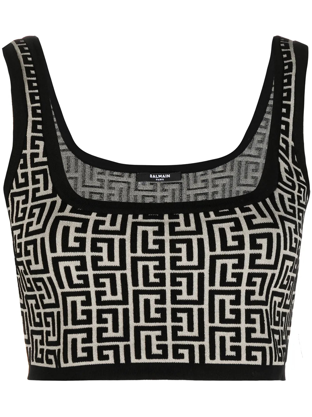 Cropped Monogram Jacquard Vest Top