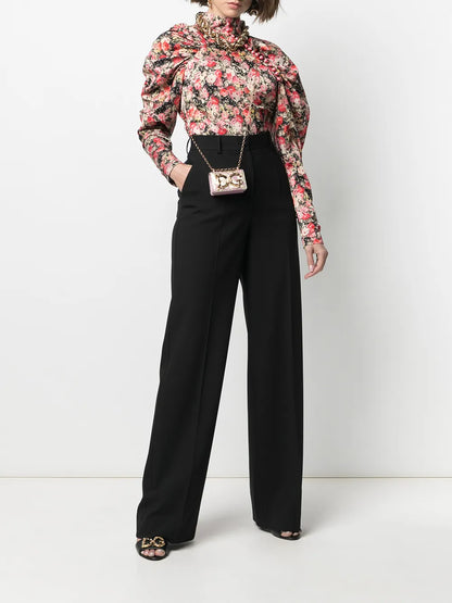 High-Waisted Wide-Leg Trousers