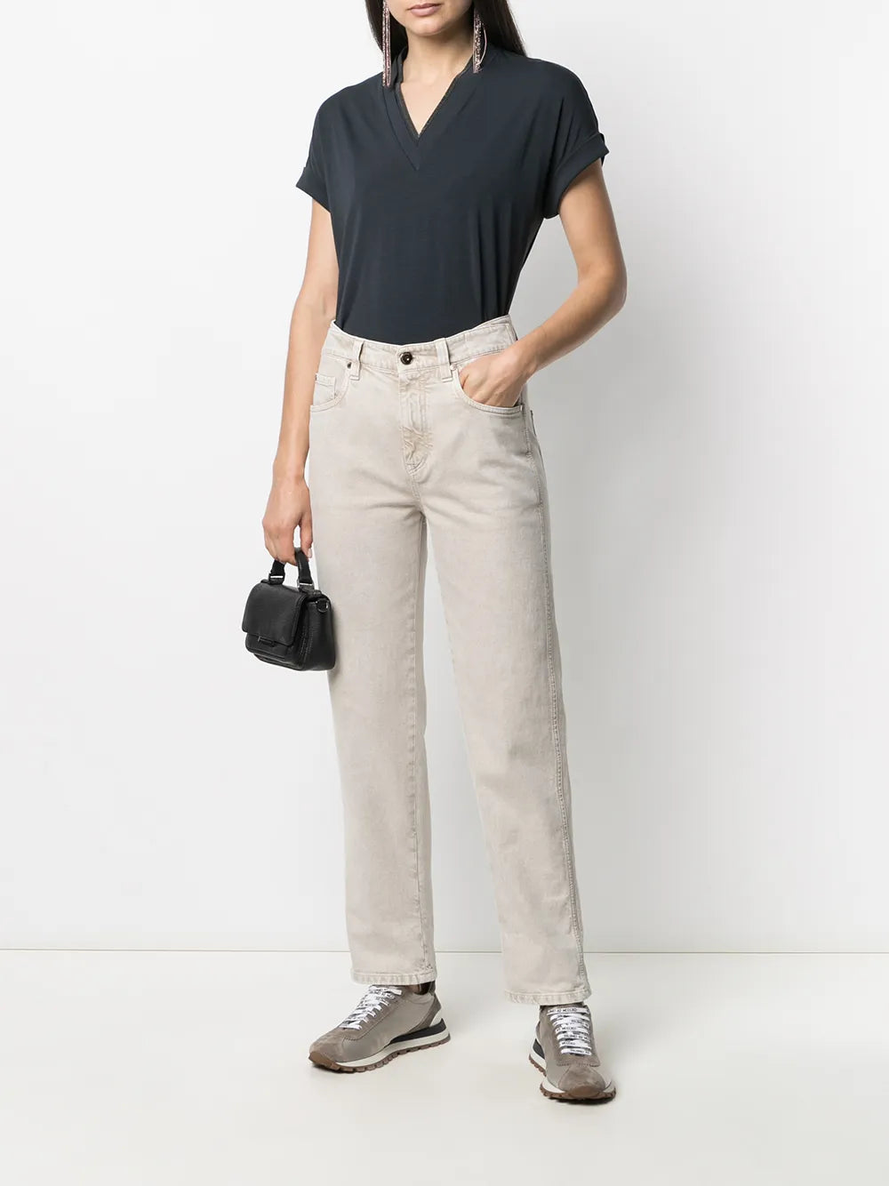 Short-Sleeve Fitted Blouse