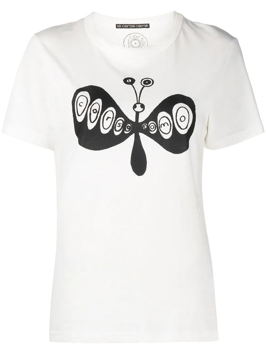 Butterfly-Print Short-Sleeved T-Shirt