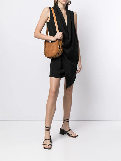 Draped Sleeveless Mini Dress