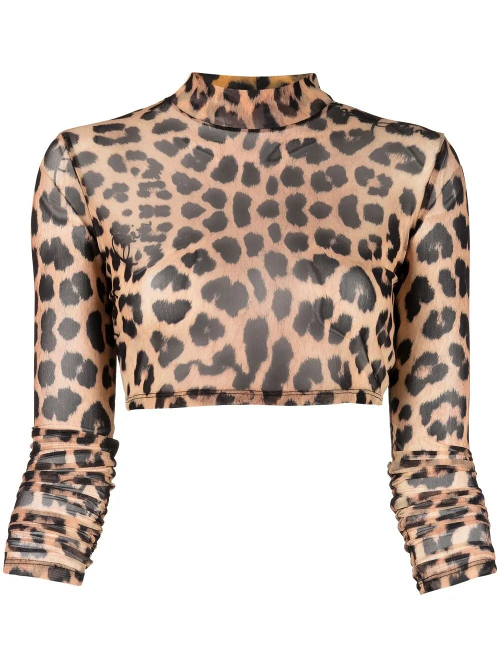 Leopard-Print Cropped Top