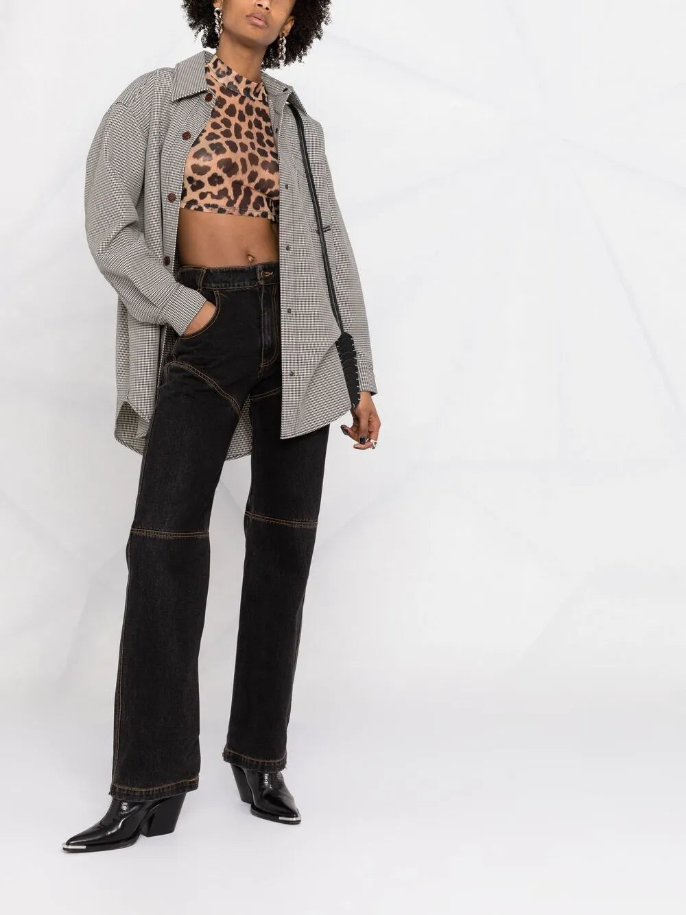 Leopard-Print Cropped Top