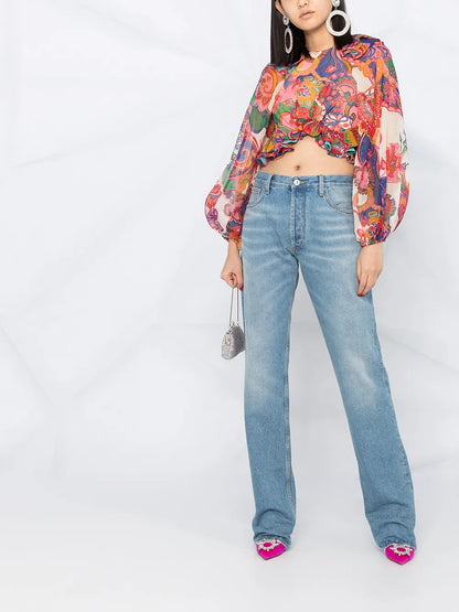 Stonewashed Boyfriend Fit Jeans