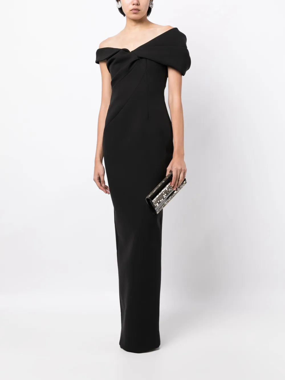 Matteo Draped-Detailed Asymmetric Gown