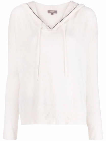 Chain Trim Cashmere Hoodie