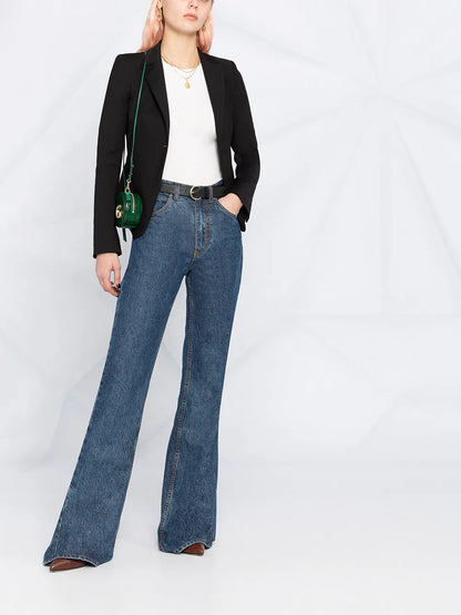 Fitted Notched Lapel Blazer