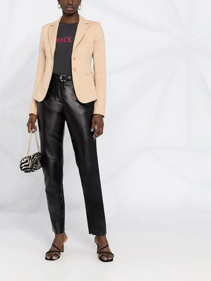 Fitted Notched Lapel Blazer