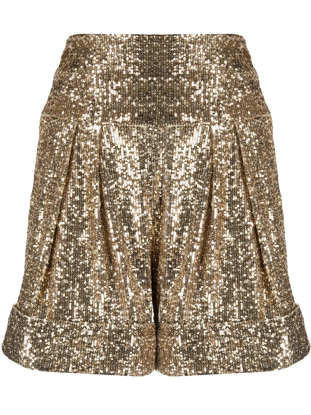 High-Waisted Sequinned Shorts