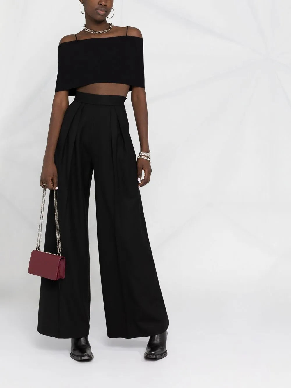 Cold-Shoulder Cropped Top
