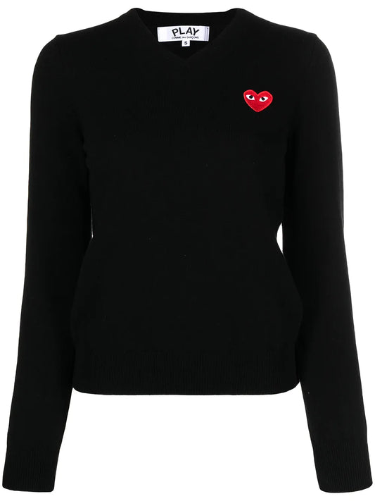 Motif V-Neck Jumper