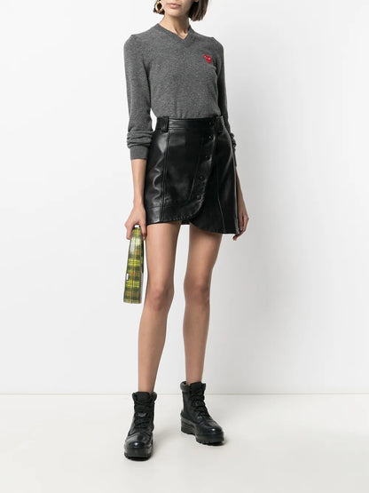 Embroidered Motif V-Neck Jumper