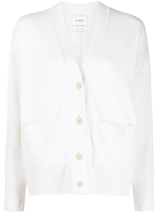 Rib-Detail Cashmere Cardigan