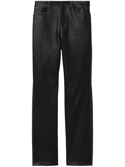 Straight Leather Trousers