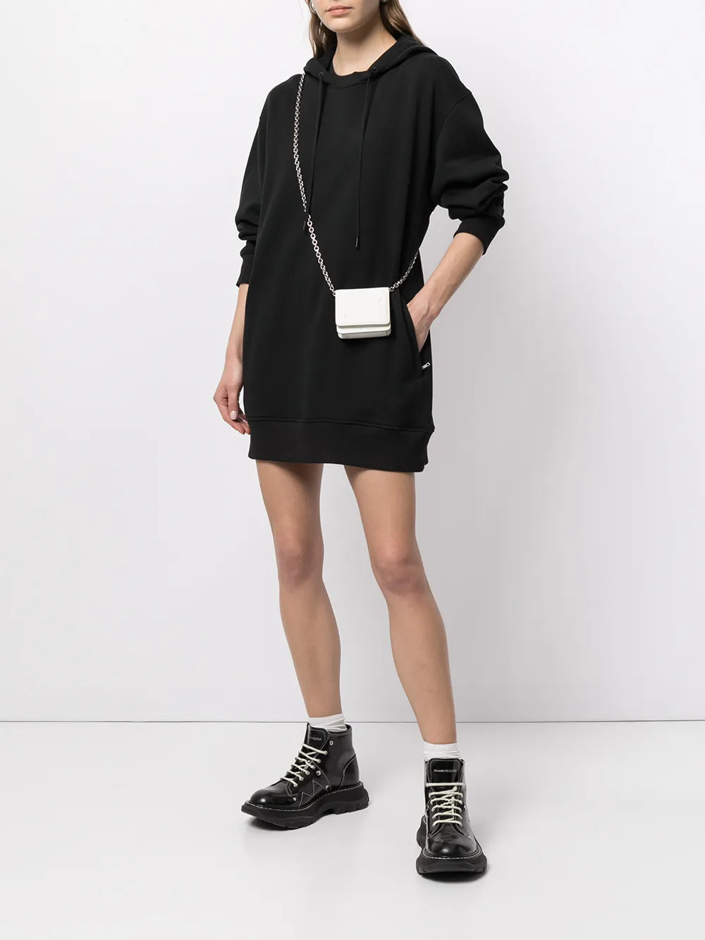 Drawstring-Hood Sweatshirt Dress