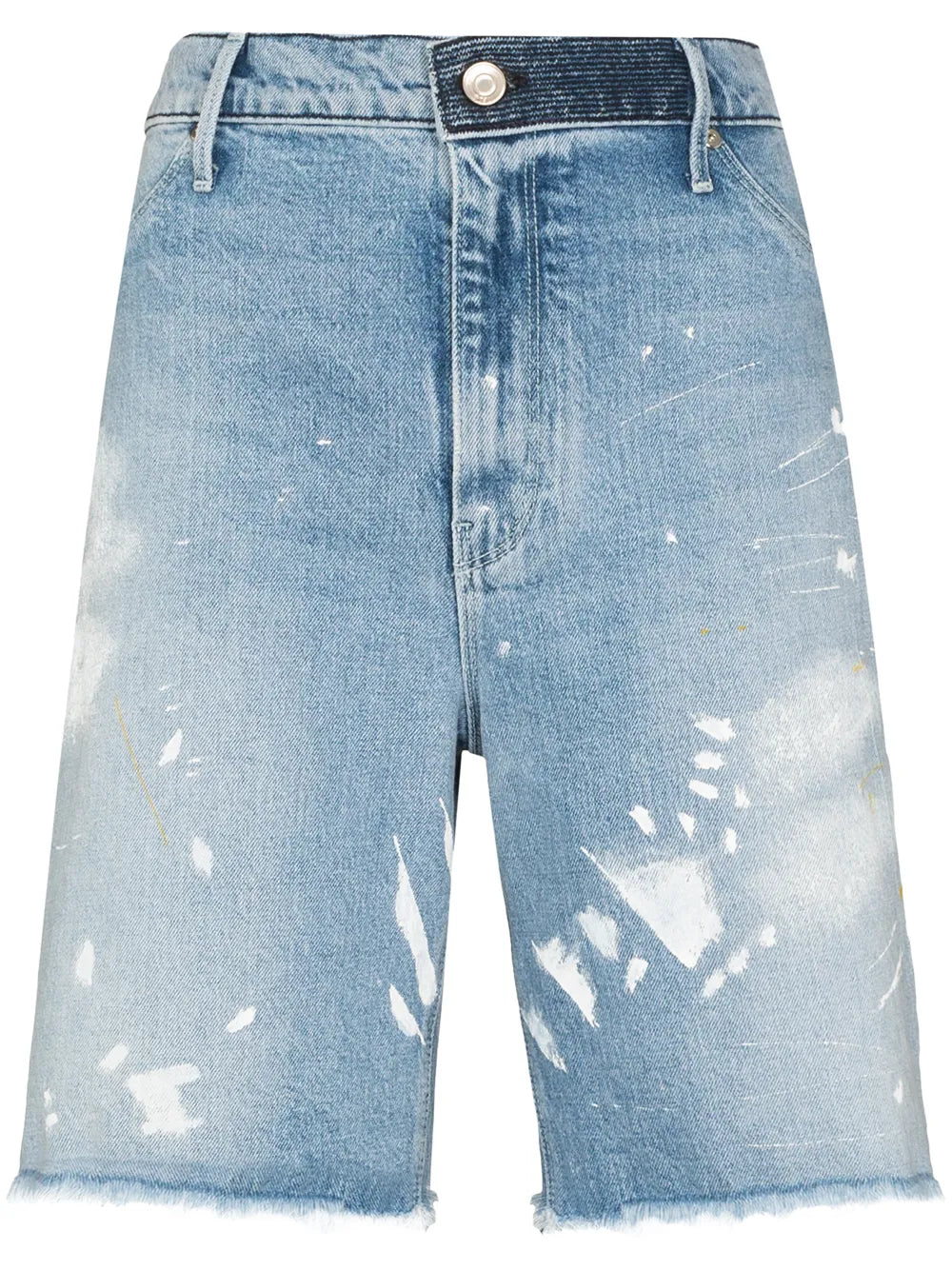 Hesper Paint-Splatter Denim Shorts