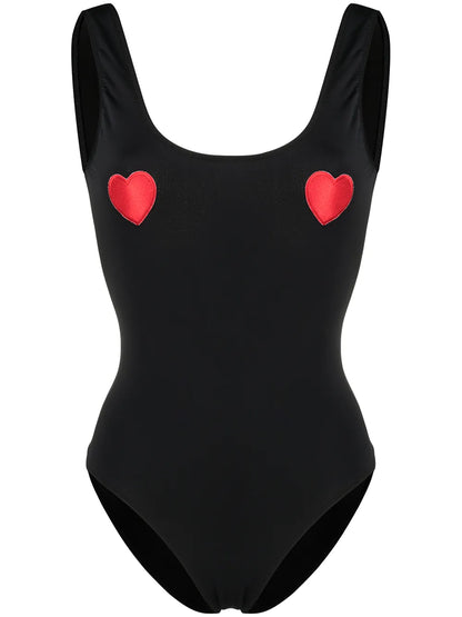 Heart-Appliqué Swimsuit