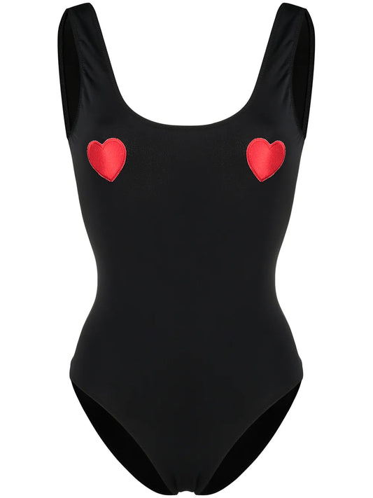 Heart-Appliqué Swimsuit