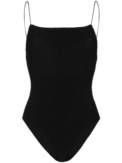 Smocked-Details Swimsuit