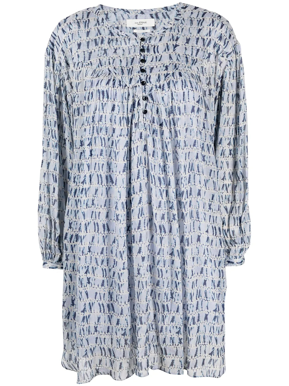 Printed Long-Sleeved Midi Dress