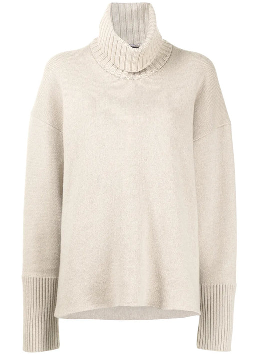 Oversized Turtleneck Double-Faced Jumper