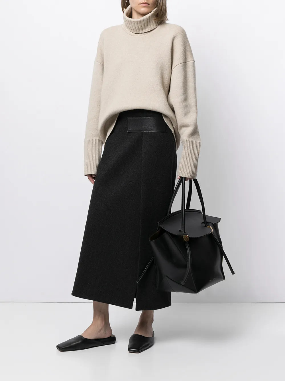 Oversized Turtleneck Double-Faced Jumper