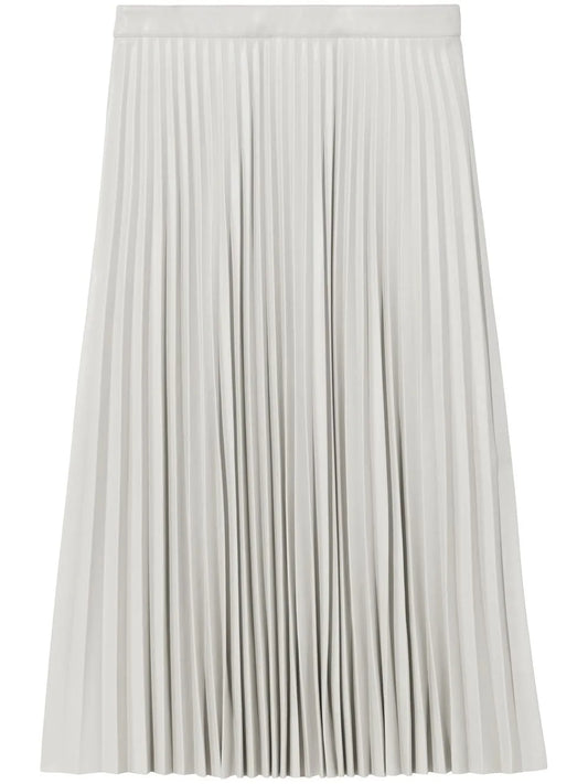 Faux-Leather Pleated Skirt