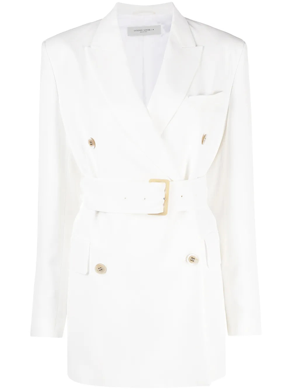 Double-Breasted Belted Blazer