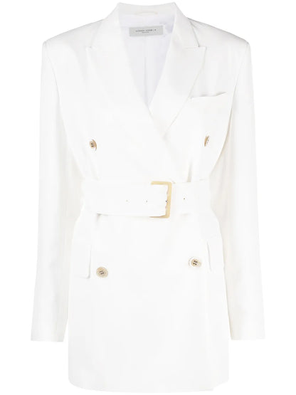 Double-Breasted Belted Blazer